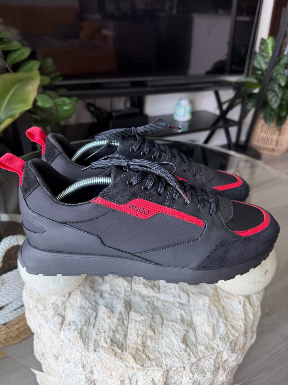 HUGO Icelin Runn Men’s Sneakers Black Red EU43 US10   50451740